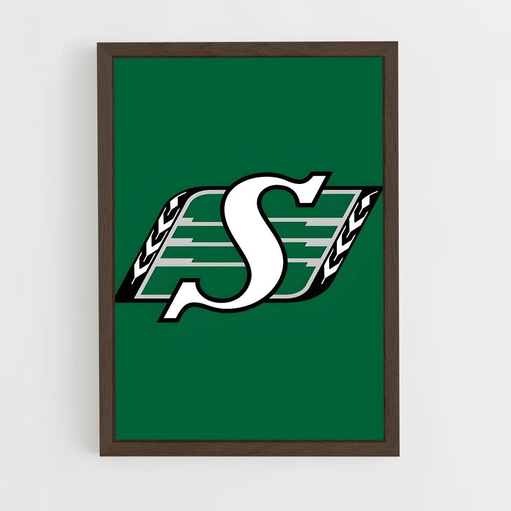 ap-saskatchewan roughriders-5 cadre Bois foncé