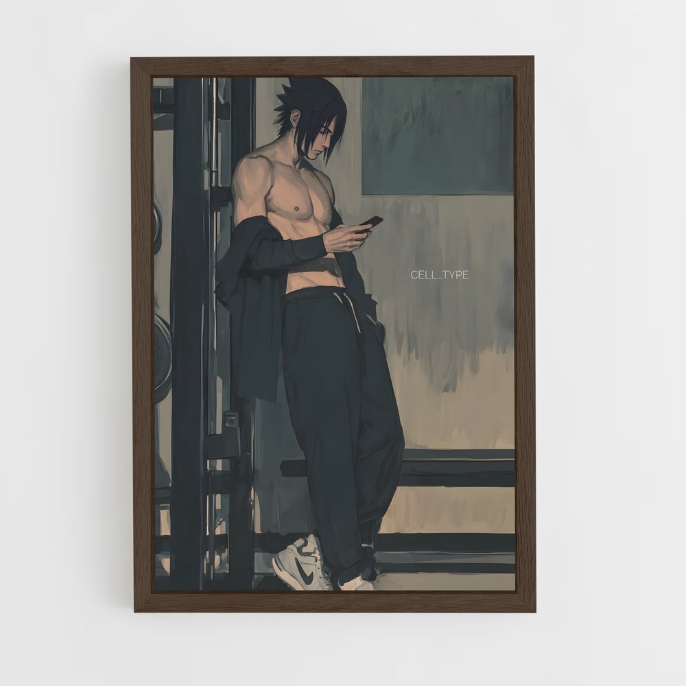 ap-sasuke uchiha-2 cadre Bois foncé