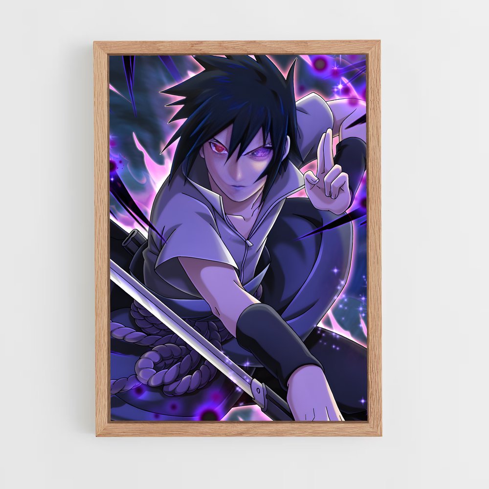 ap-sasuke uchiha-3 cadre Bois clair