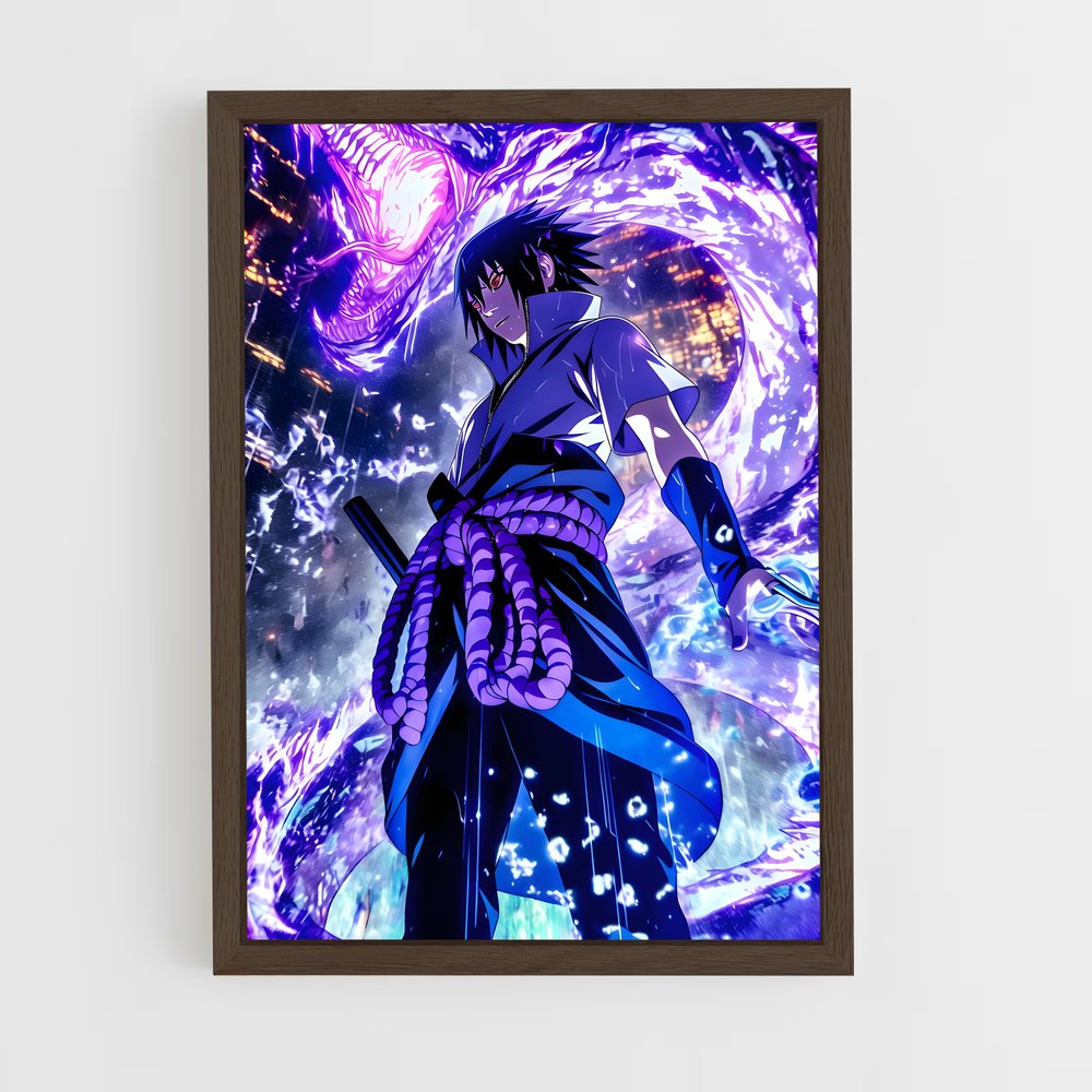 ap-sasuke uchiha-4 cadre Bois foncé