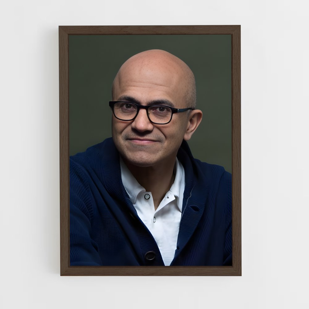 ap-satya nadella-1 cadre Bois foncé