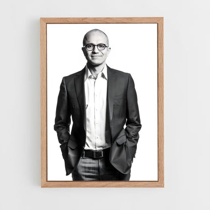 ap-satya nadella-2 cadre Bois clair