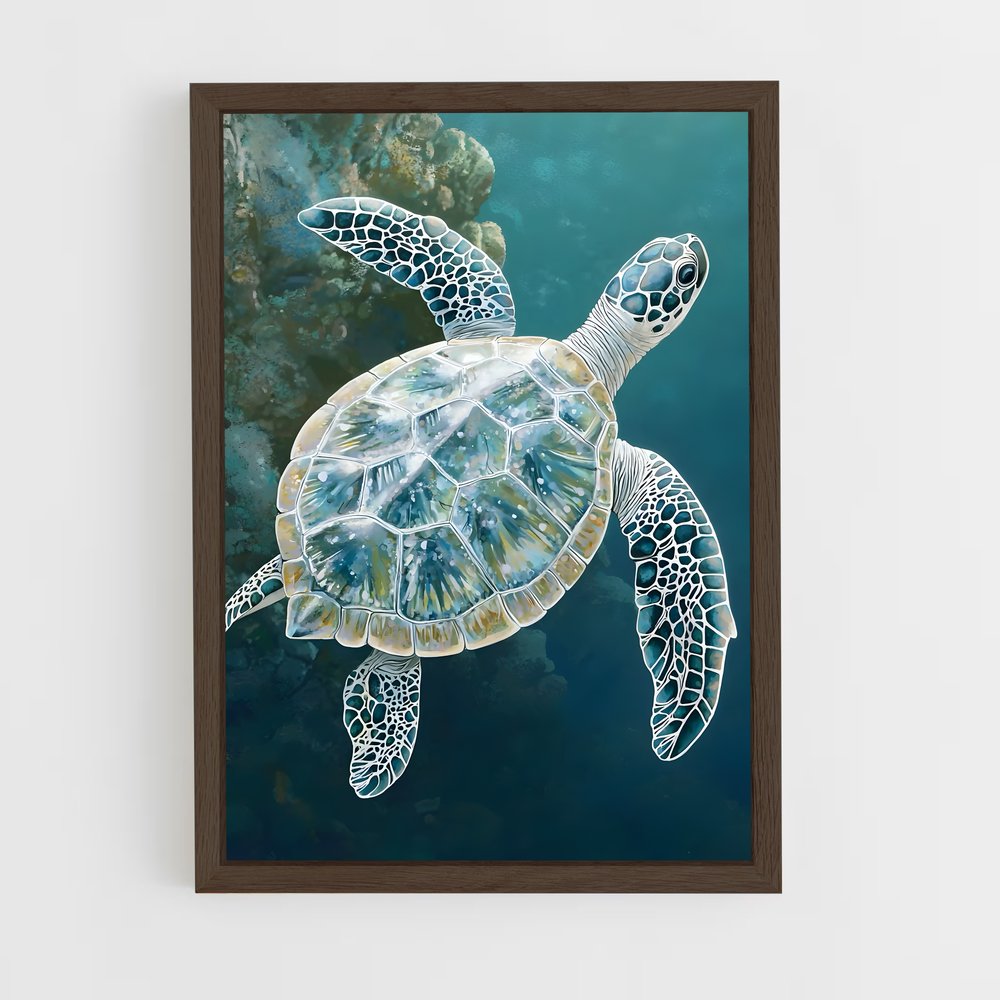 ap-sea turtle-16 cadre Bois foncé
