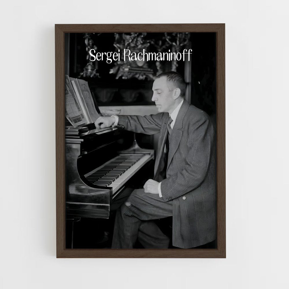 ap-sergei rachmaninoff-3 cadre Bois foncé