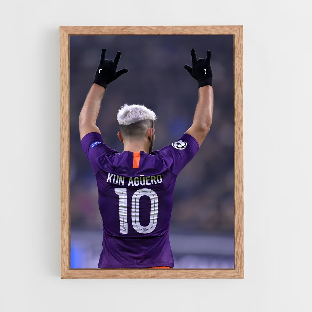 ap-sergio aguero-11 cadre Bois clair