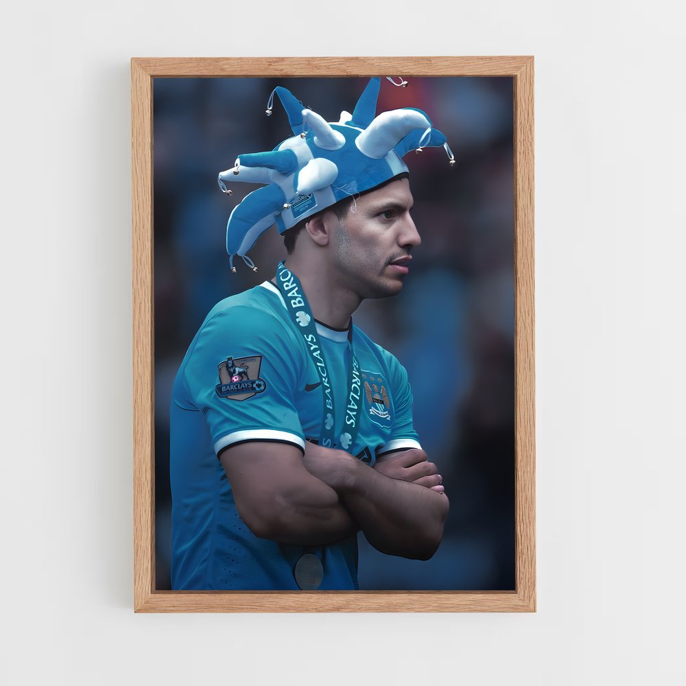 ap-sergio aguero-12 cadre Bois clair