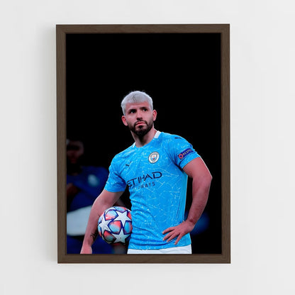 ap-sergio aguero-5 cadre Bois foncé