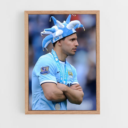 ap-sergio aguero-7 cadre Bois clair