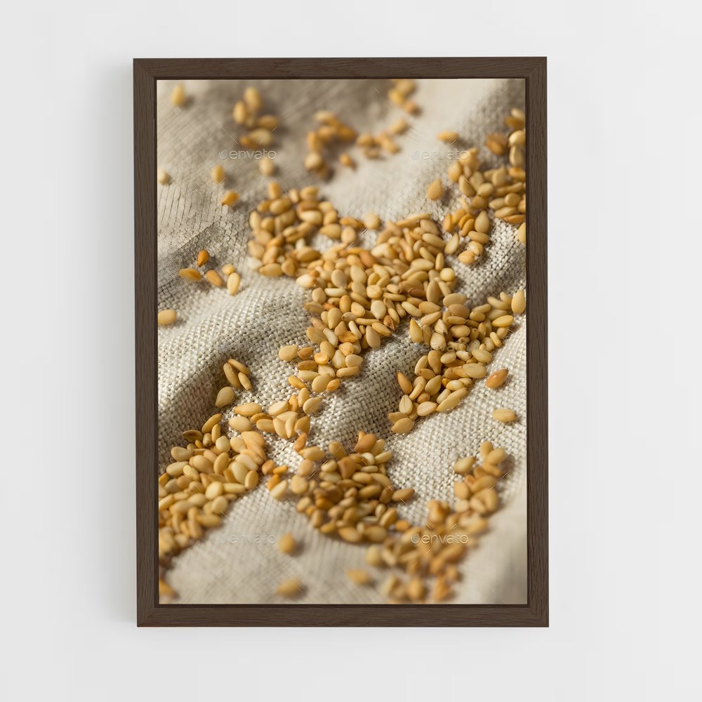 ap-sesame seeds-5 cadre Bois foncé