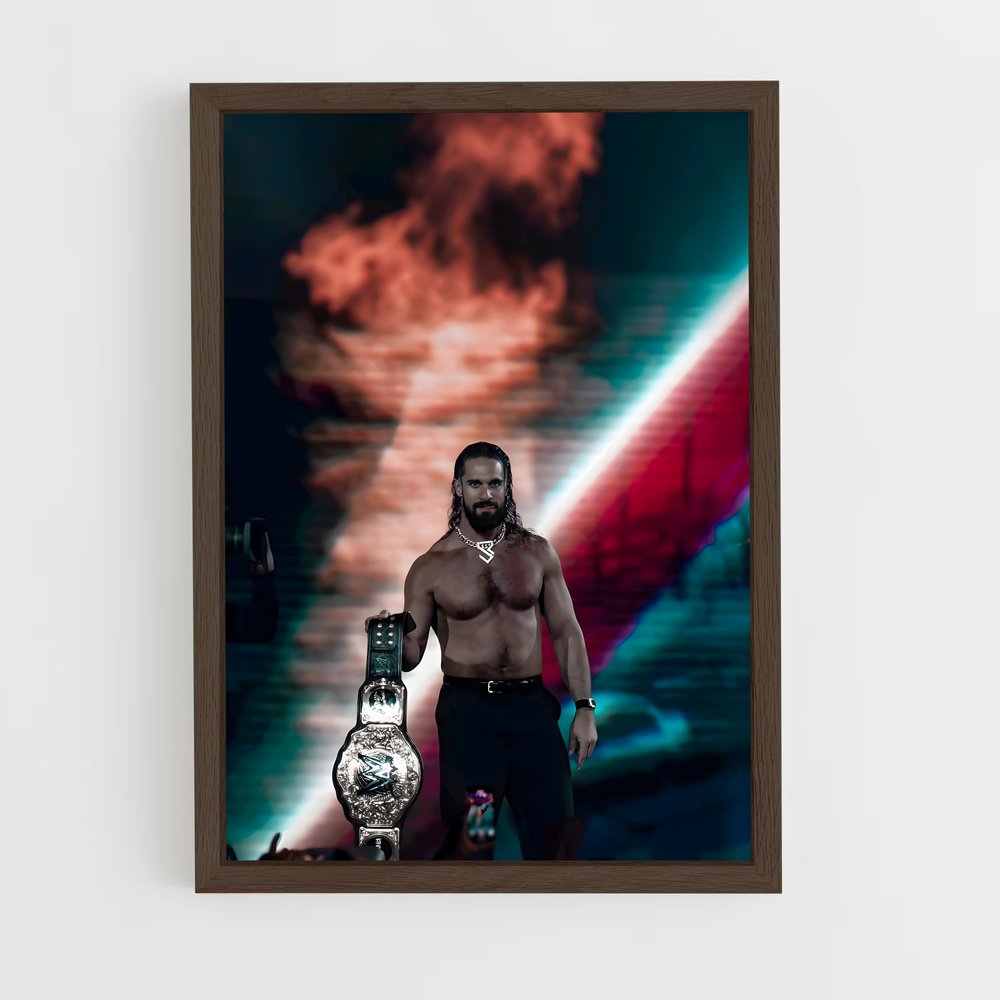 ap-seth rollins-4 cadre Bois foncé