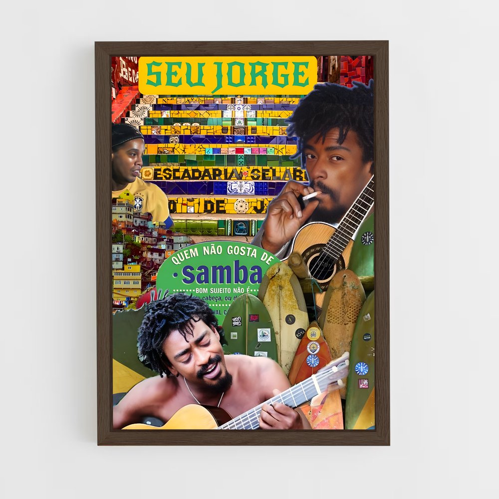 ap-seu jorge-2 cadre Bois foncé