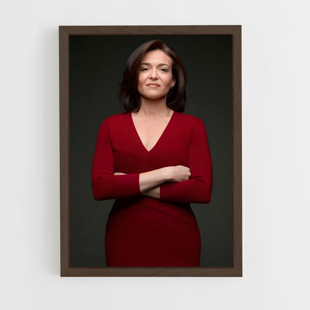 ap-sheryl sandberg-1 cadre Bois foncé