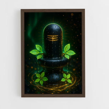ap-shiva lingam-3 cadre Bois foncé