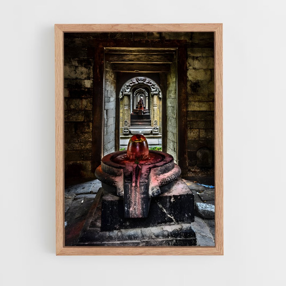 ap-shiva lingam-5 cadre Bois clair