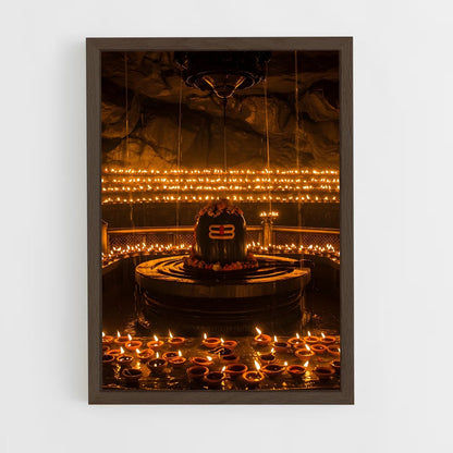 ap-shiva lingam-6 cadre Bois foncé