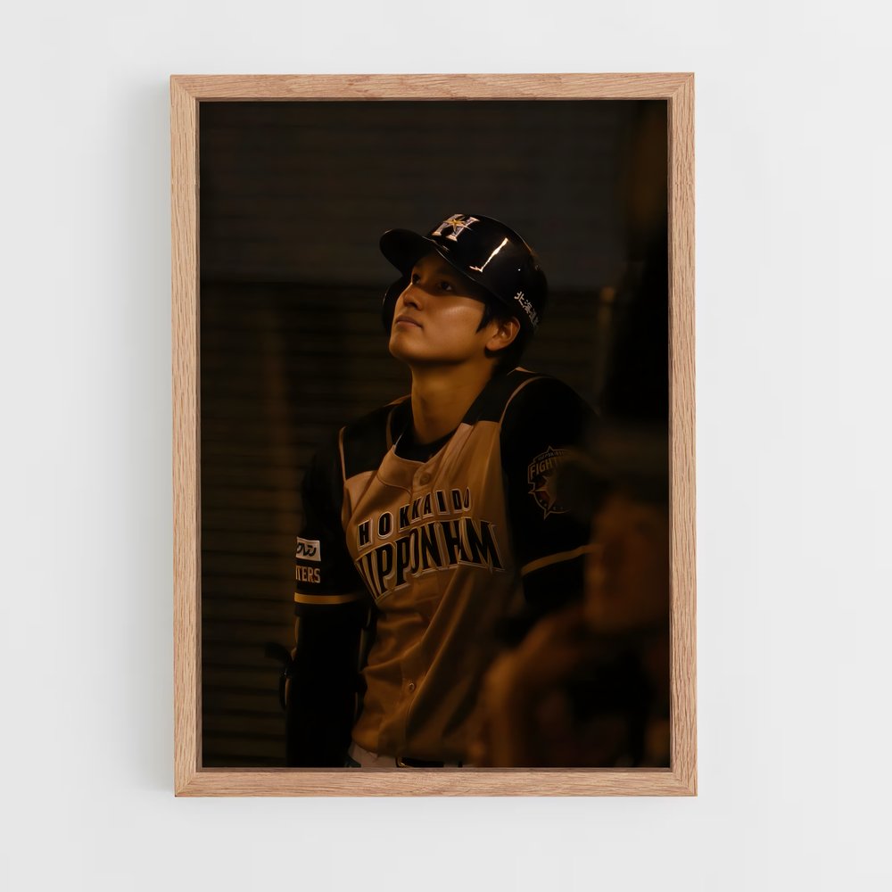 ap-shohei ohtani-10 cadre Bois clair