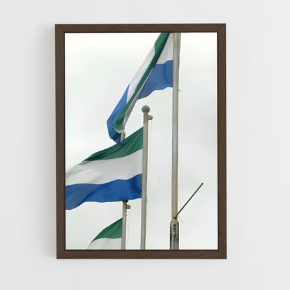 ap-sierra leone flag-1 cadre Bois foncé