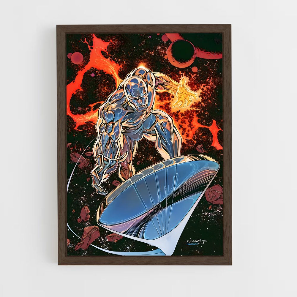 ap-silver surfer-12 cadre Bois foncé