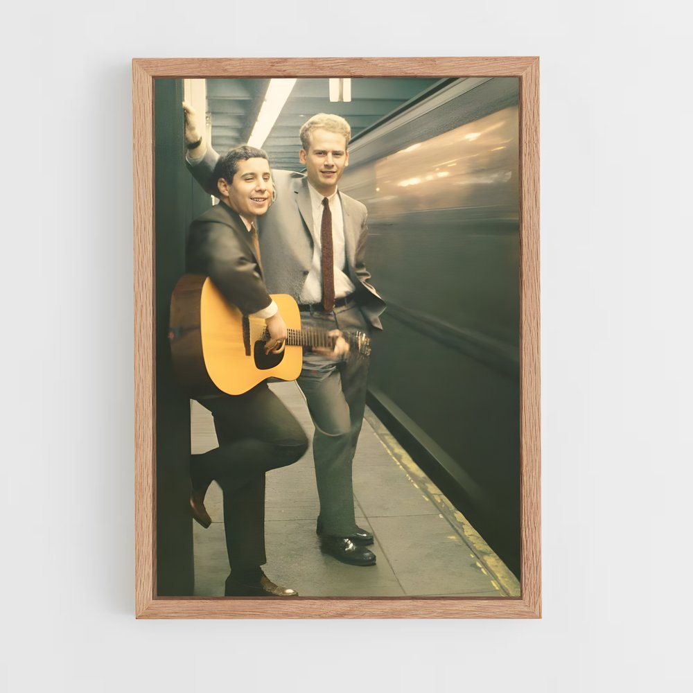 ap-simon and garfunkel-1 cadre Bois clair