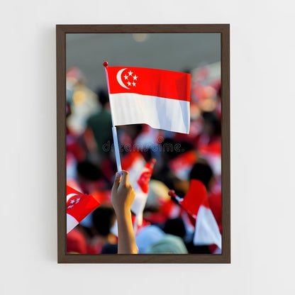 ap-singapore flag-1 cadre Bois foncé