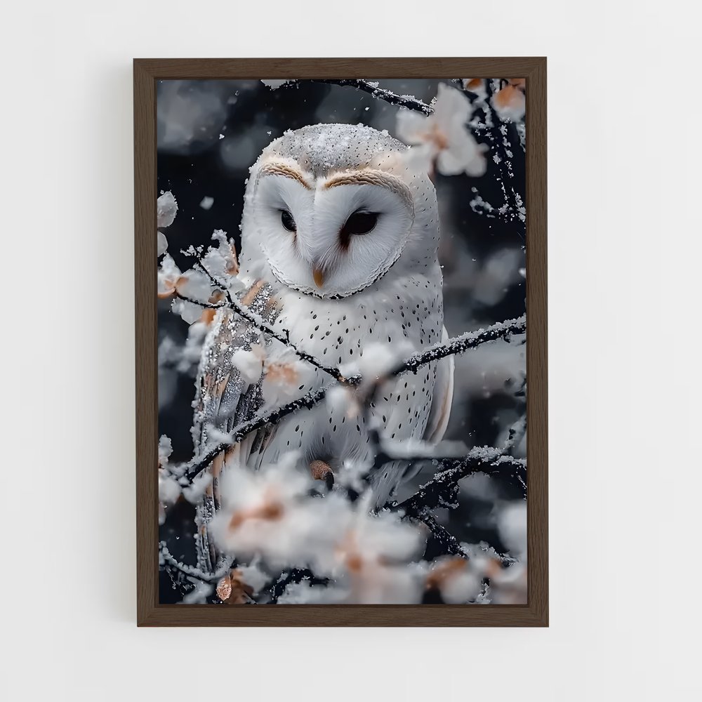 ap-snowy owl-9 cadre Bois foncé