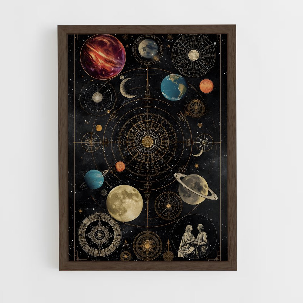 ap-solar system-6 cadre Bois foncé