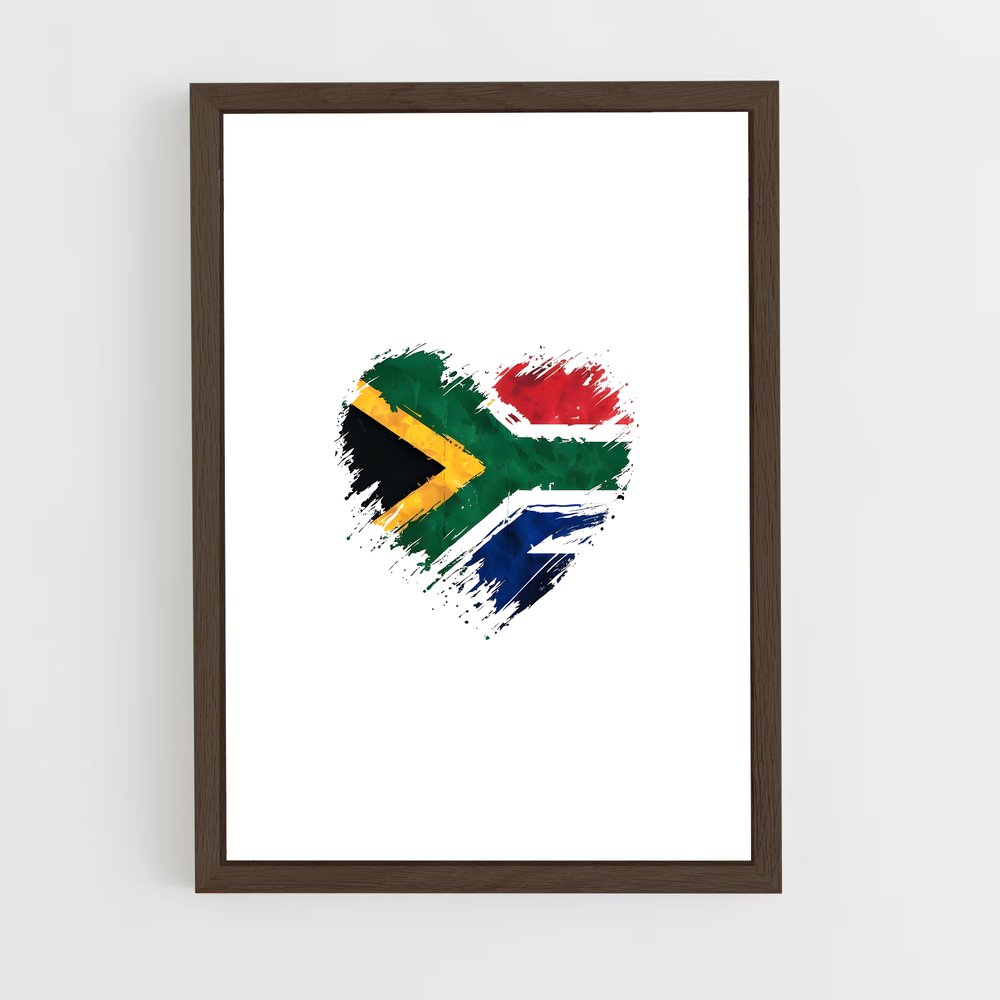 ap-south africa flag-1 cadre Bois foncé