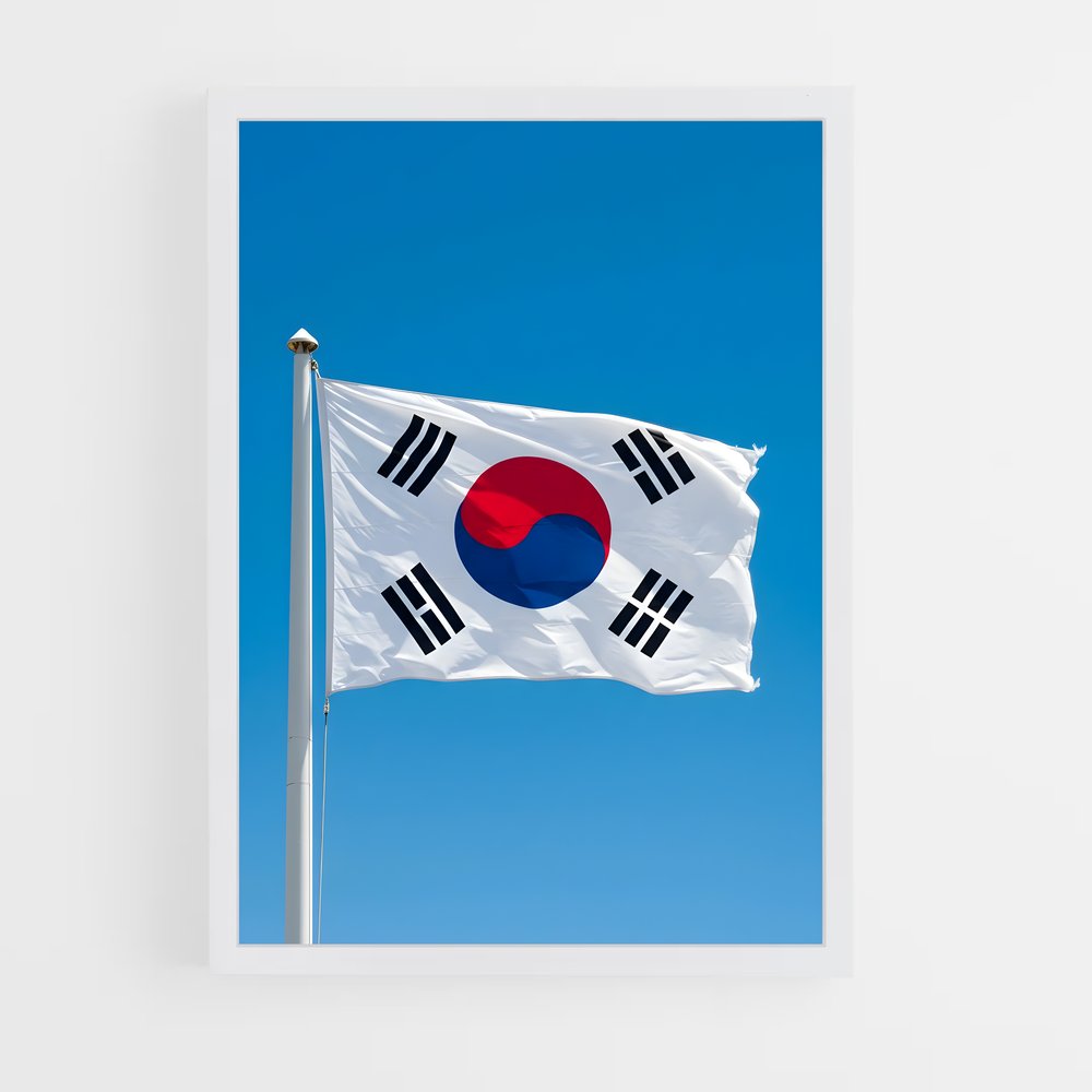 ap-south korea flag-1 cadre Blanc