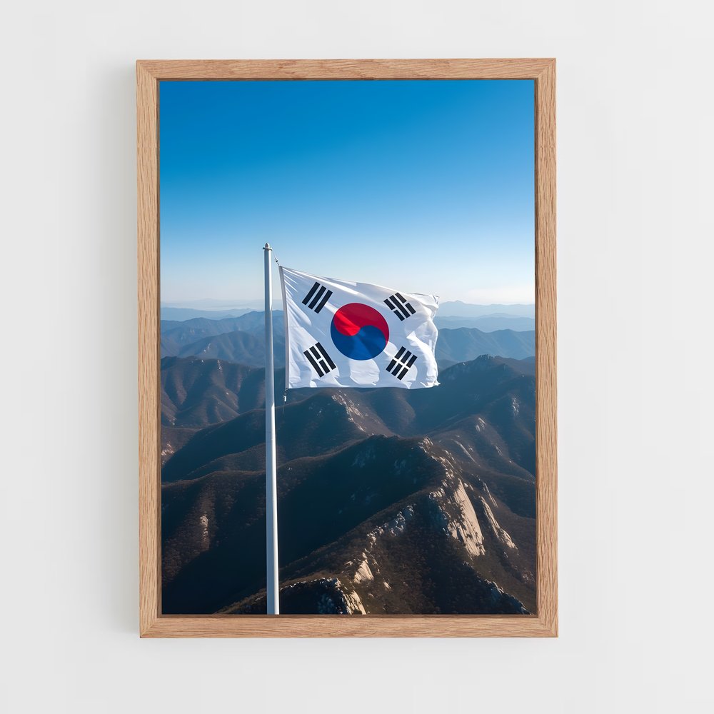 ap-south korea flag-2 cadre Bois clair