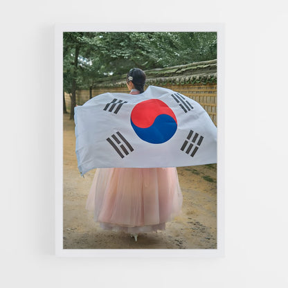 ap-south korea flag-5 cadre Blanc