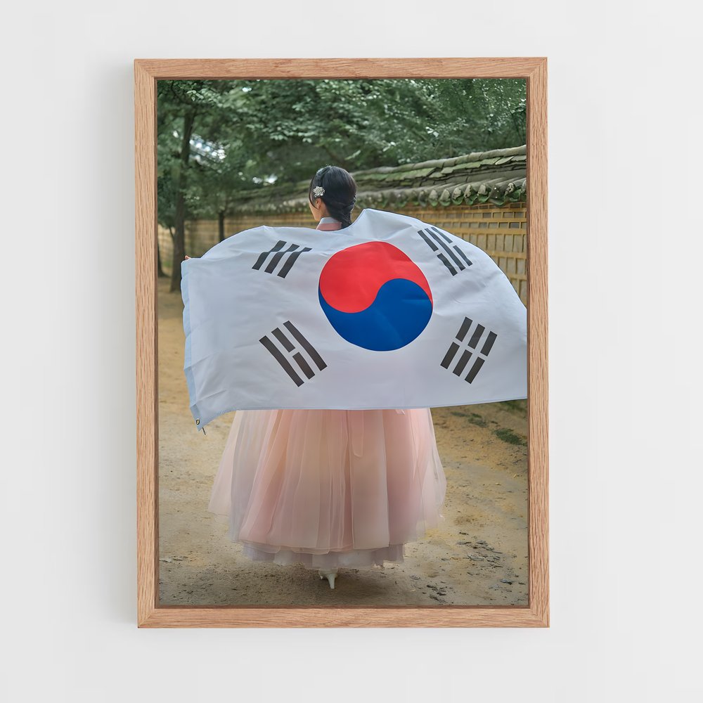 ap-south korea flag-5 cadre Bois clair