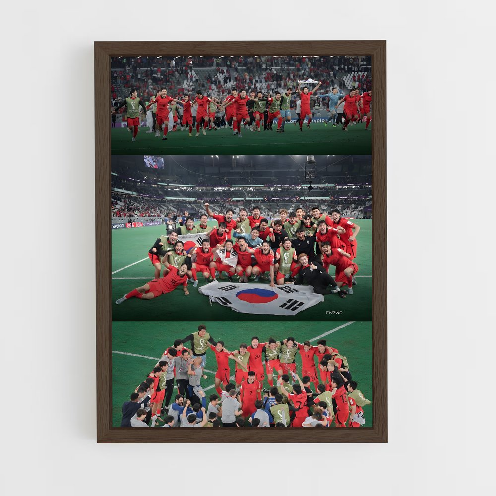 ap-south korea national football team-1 cadre Bois foncé