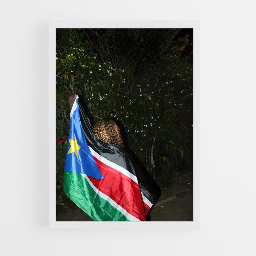 ap-south sudan flag-1 cadre Blanc