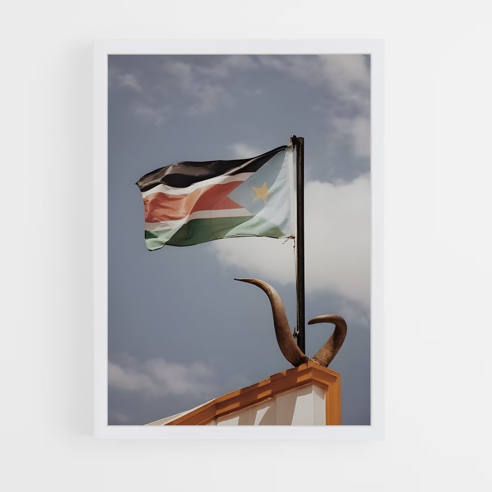 ap-south sudan flag-3 cadre Blanc