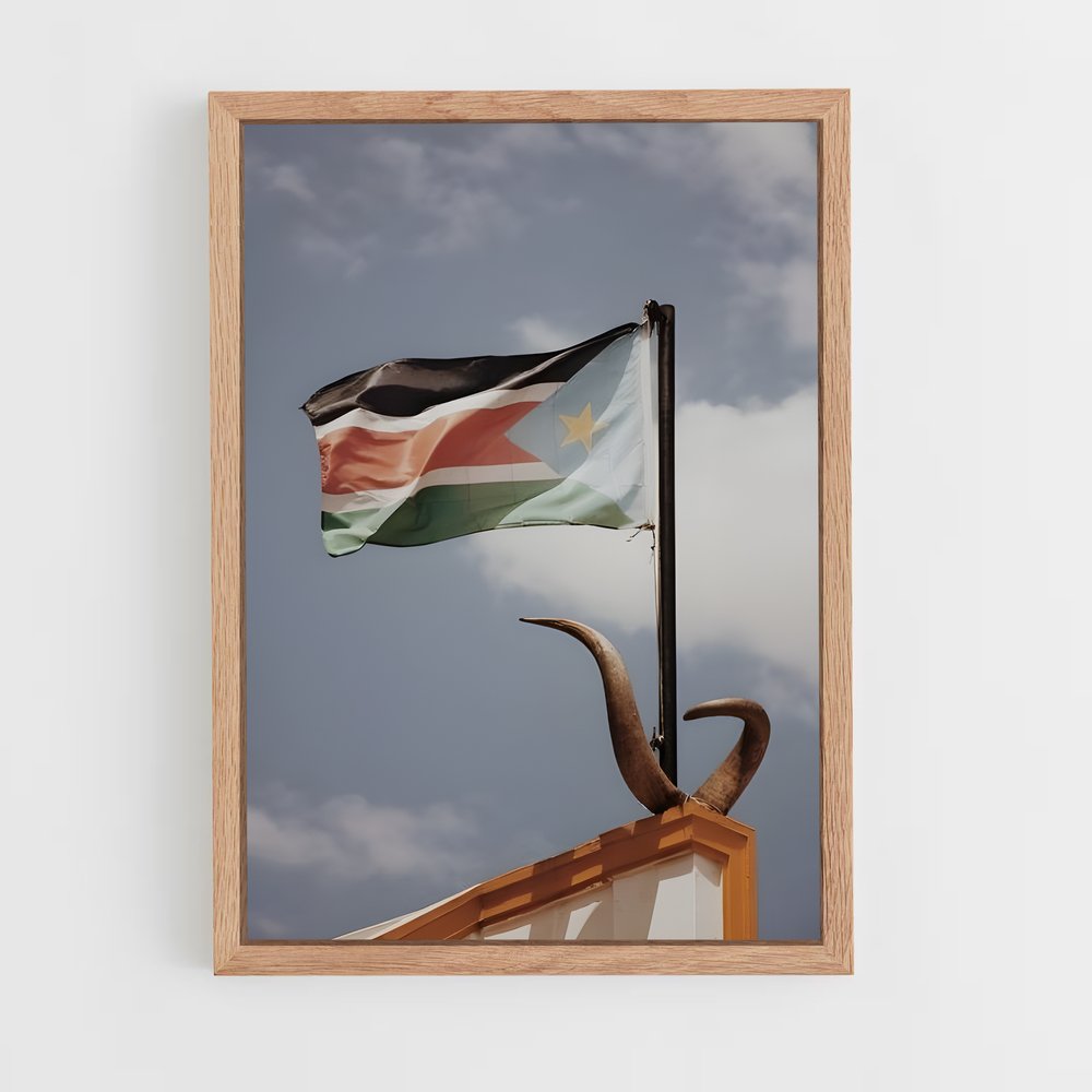 ap-south sudan flag-3 cadre Bois clair