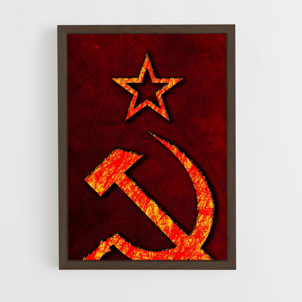 ap-soviet union flag-1 cadre Bois foncé