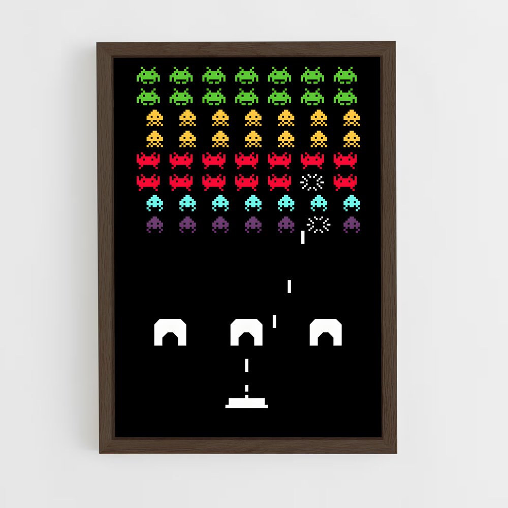 ap-space invaders-1 cadre Bois foncé