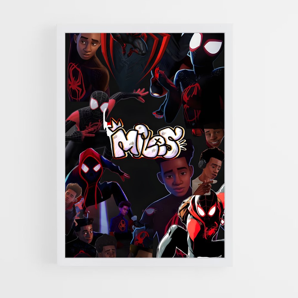 ap-spider man miles morales-5 cadre Blanc