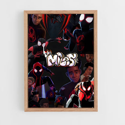 ap-spider man miles morales-5 cadre Bois clair