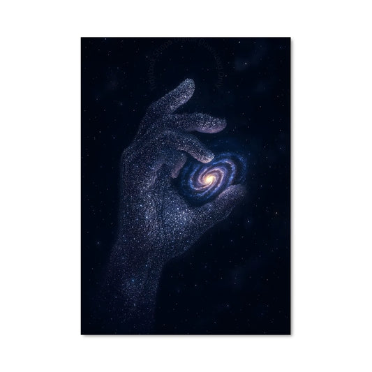 Poster Galaxie entre les Doigts