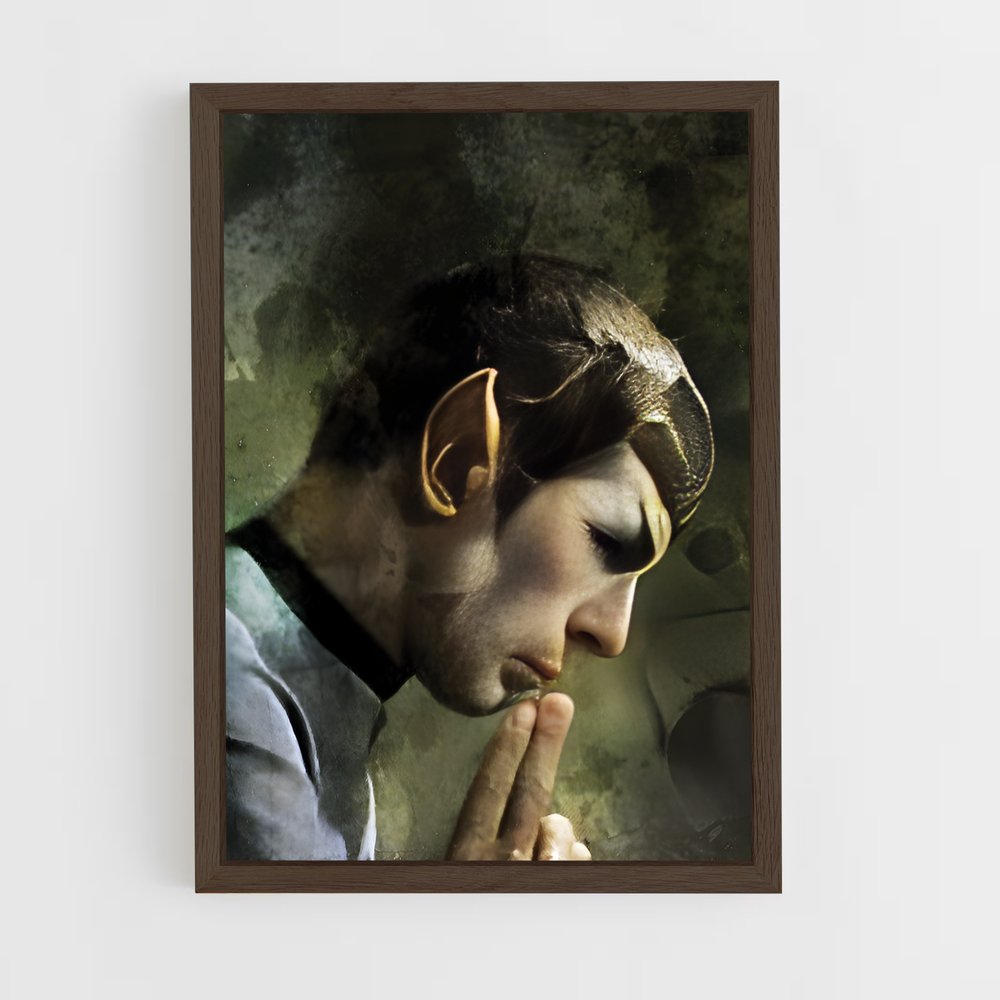 ap-spock star trek-4 cadre Bois foncé