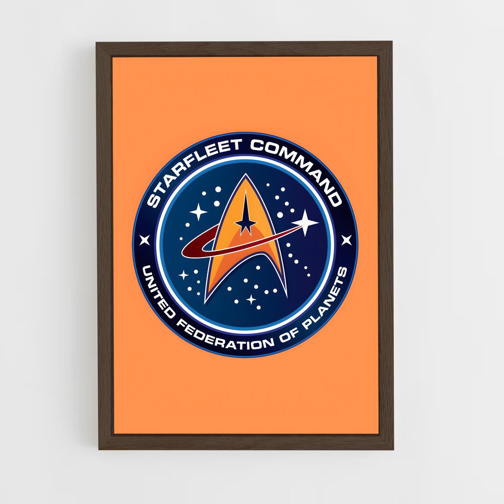 ap-starfleet logo-2 cadre Bois foncé