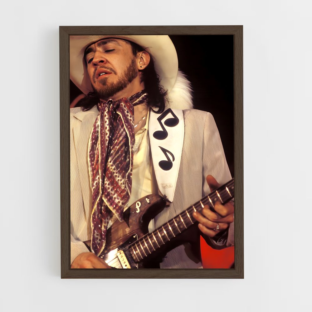 ap-stevie ray vaughan-11 cadre Bois foncé