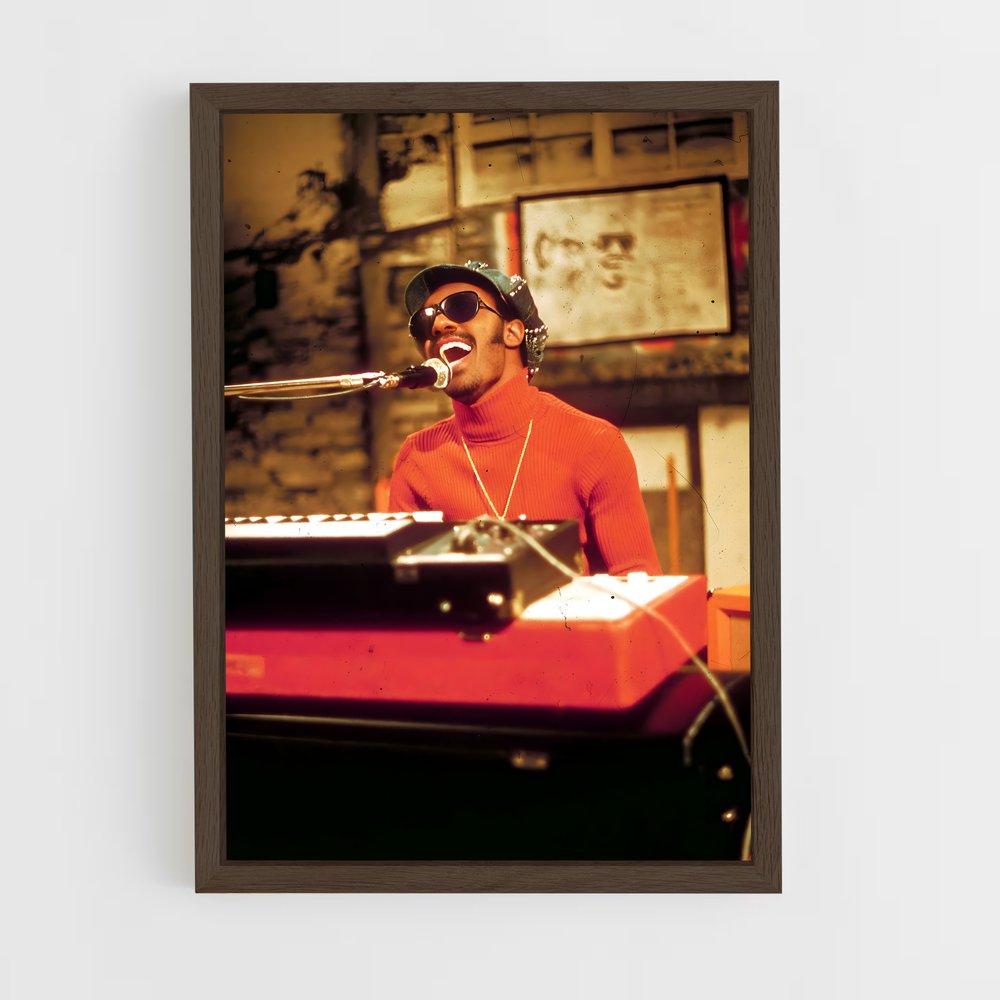 ap-stevie wonder-3 cadre Bois foncé