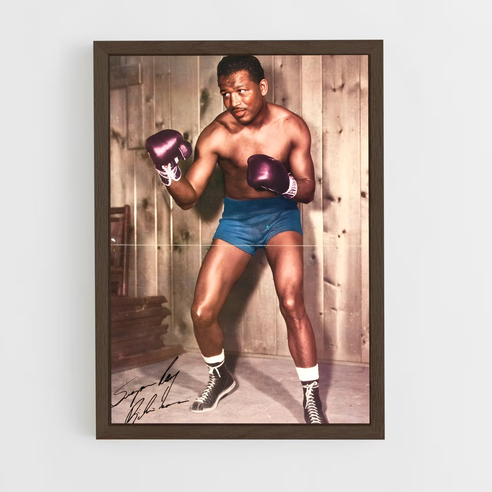 ap-sugar ray robinson-1 cadre Bois foncé