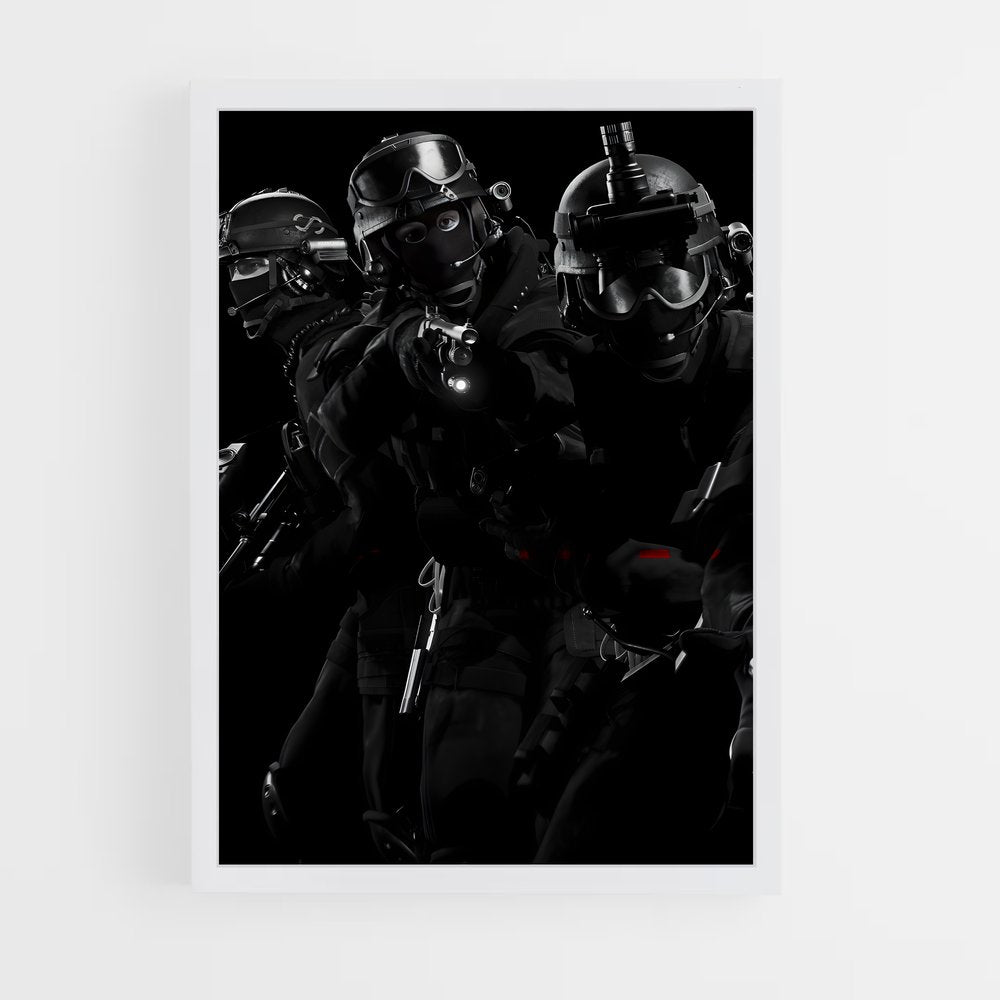 ap-swat team-3 cadre Blanc