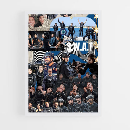 ap-swat team-5 cadre Blanc