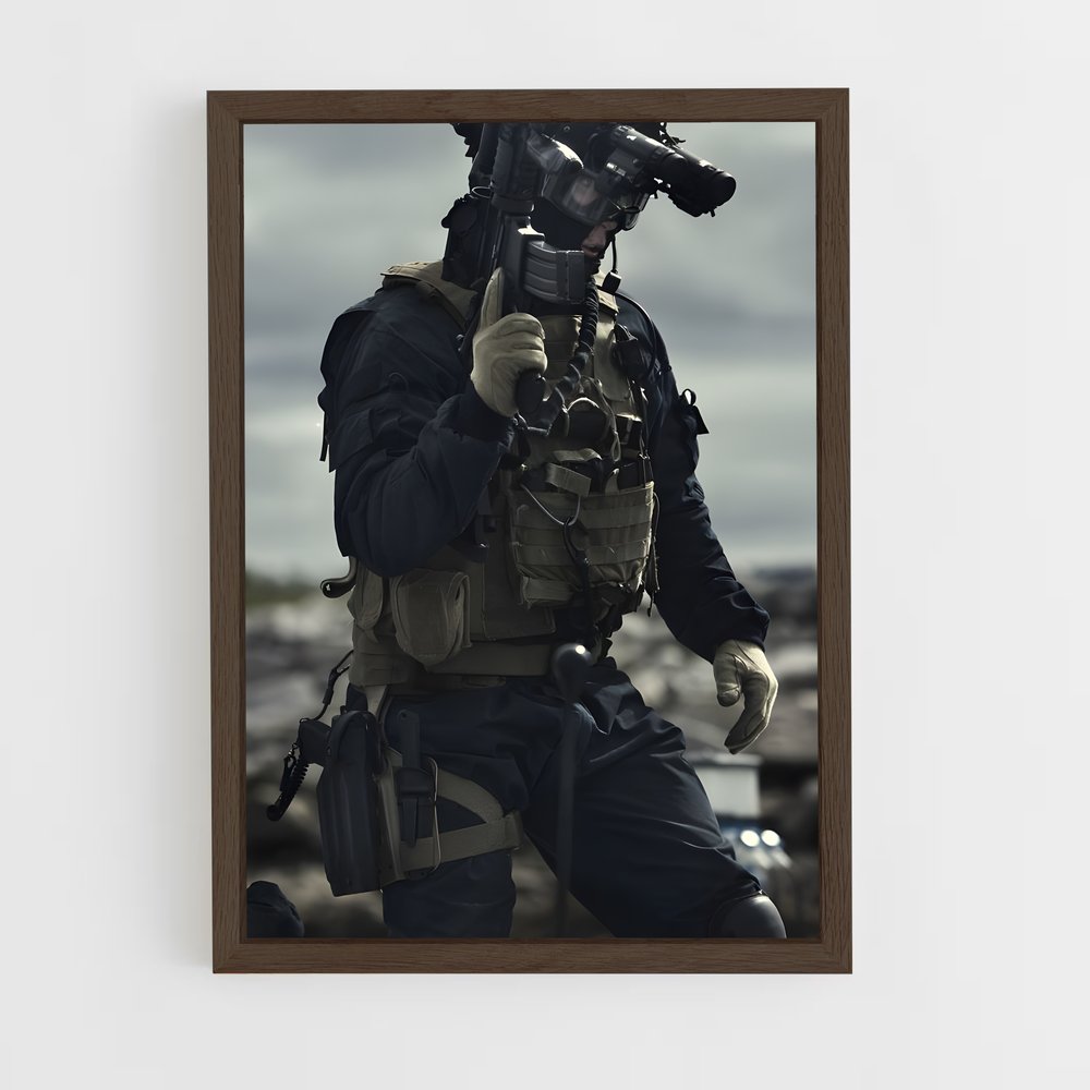ap-swat team-7 cadre Bois foncé