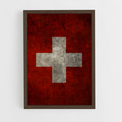 ap-switzerland flag-2 cadre Bois foncé