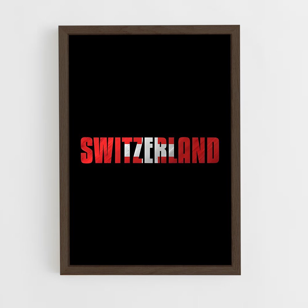 ap-switzerland flag-6 cadre Bois foncé
